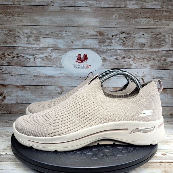 Skechers Go Walk Women Size 9.5 Arch Fit Taupe Walking Running Shoes - Picture 7 of 14